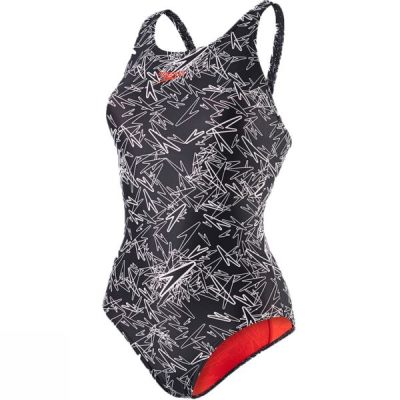 Trajes De Baño Speedo Boom Allover Muscleback Mujer - Negras / Blancas - Chile WBX423601